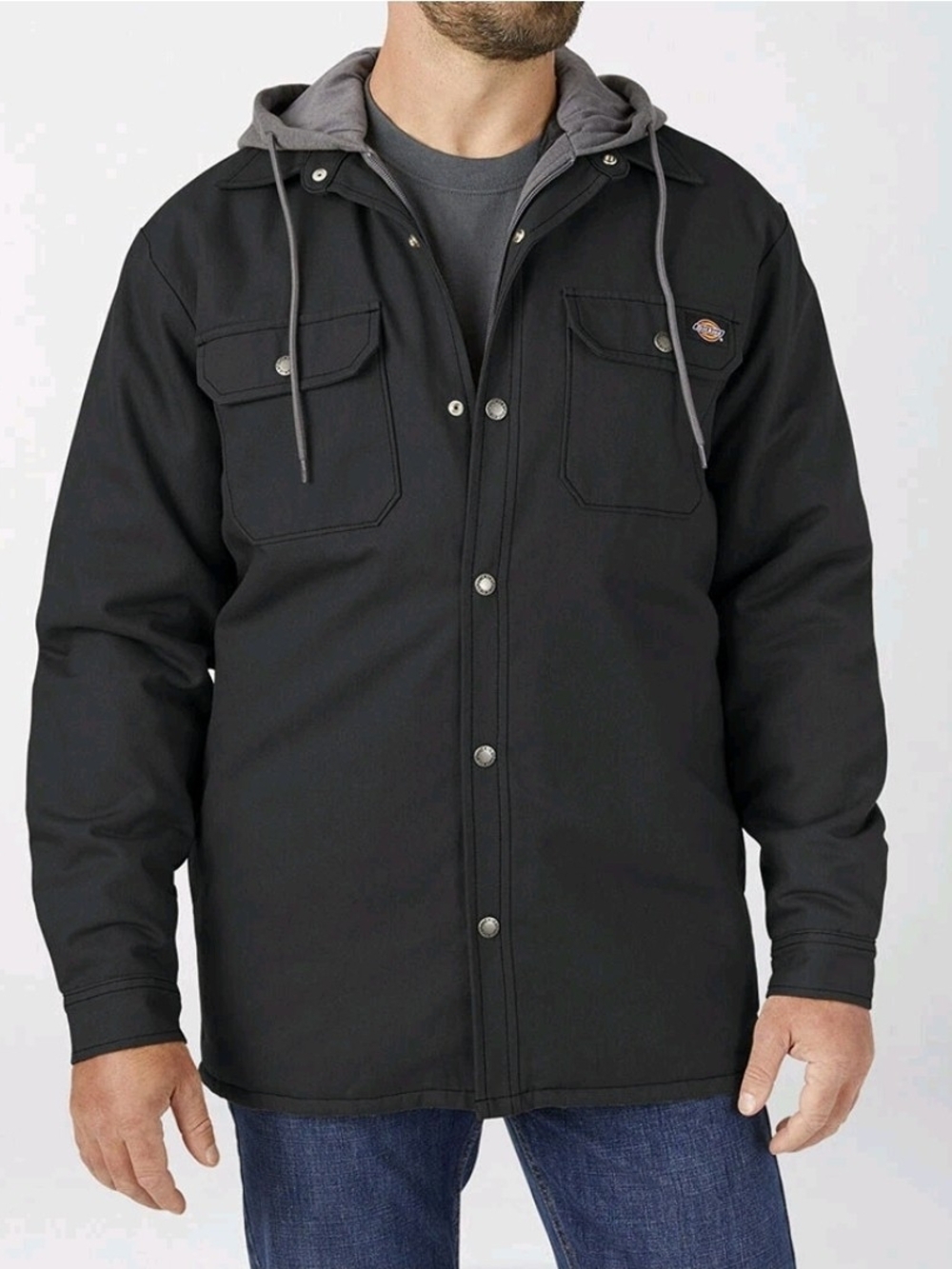Dickies Men's Jacket Fleece Hooded Duck Shirt Coat with Hydroshield TJ213